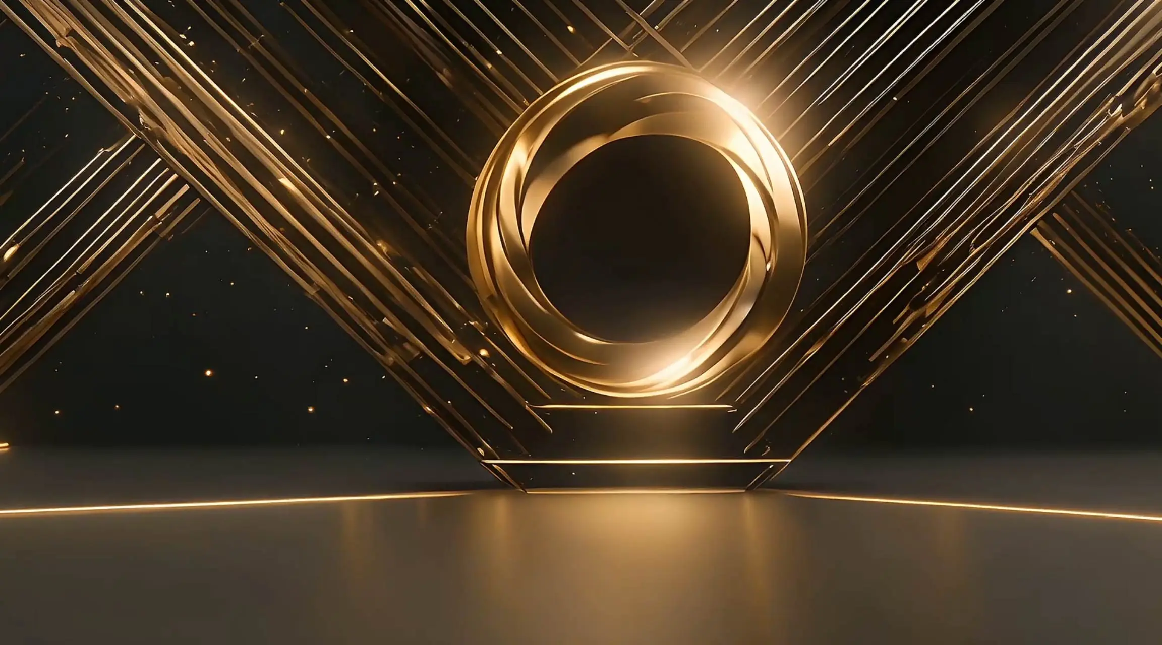 Luxury Gold Lines and Rings Corporate Background Video